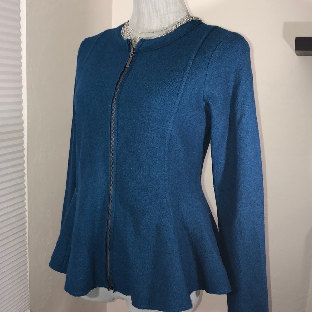 Alfani Peplum Blazer Jacket Urban Teal